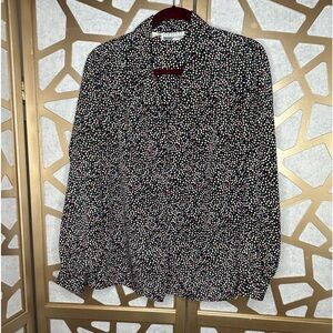 80’s Polka-Dot Long Sleeve Blouse Personal Leslie Faye